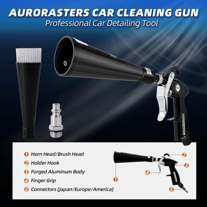 Aurorasters Tornado Car Cleaning Gun,Air Blow Gun Quickly Removes Surface Dirt and Dust,Works with Air Compressor - Image 5